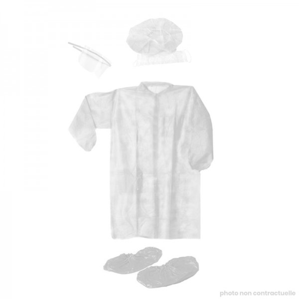 kit de protection covid-19 blanc pour dentiste et patient