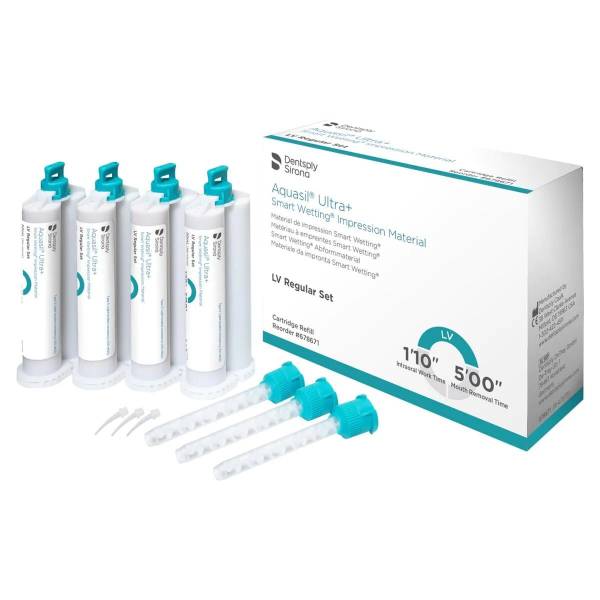 Silicone Aquasil Ultra+ LV Regular Set 4x50ml. Dentsply Sirona.