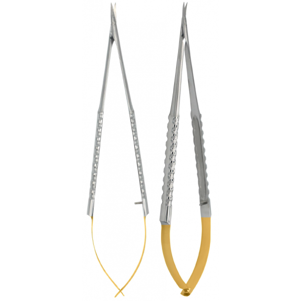 Kit 3 Micro-ciseaux Castroviejo Droits Avec Pinces à Attacher TC - Pour Chirurgie Oculaire Et Dentaire