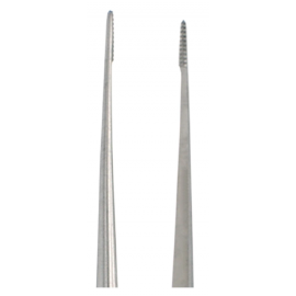 Pincettes de Castroviejo 16cm en inox. Mâchoire dentelée en acier inoxydable. KSI Instruments.