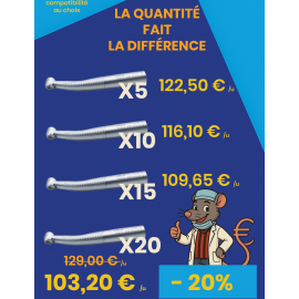 Tarifs dégressifs sur les turbines dentaires avec lumière LED COXO
