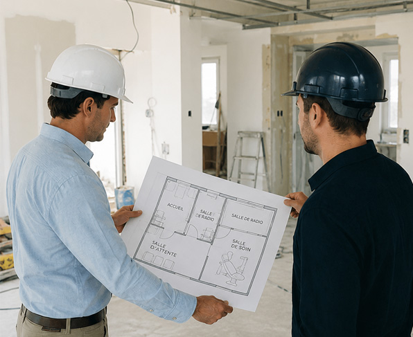 Prestations de coordination de chantier et suivi des travaux pour la cr&eacute;ation/r&eacute;novation de cabinet dentaire